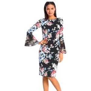 White House Black Market floral sheath dress size PXS